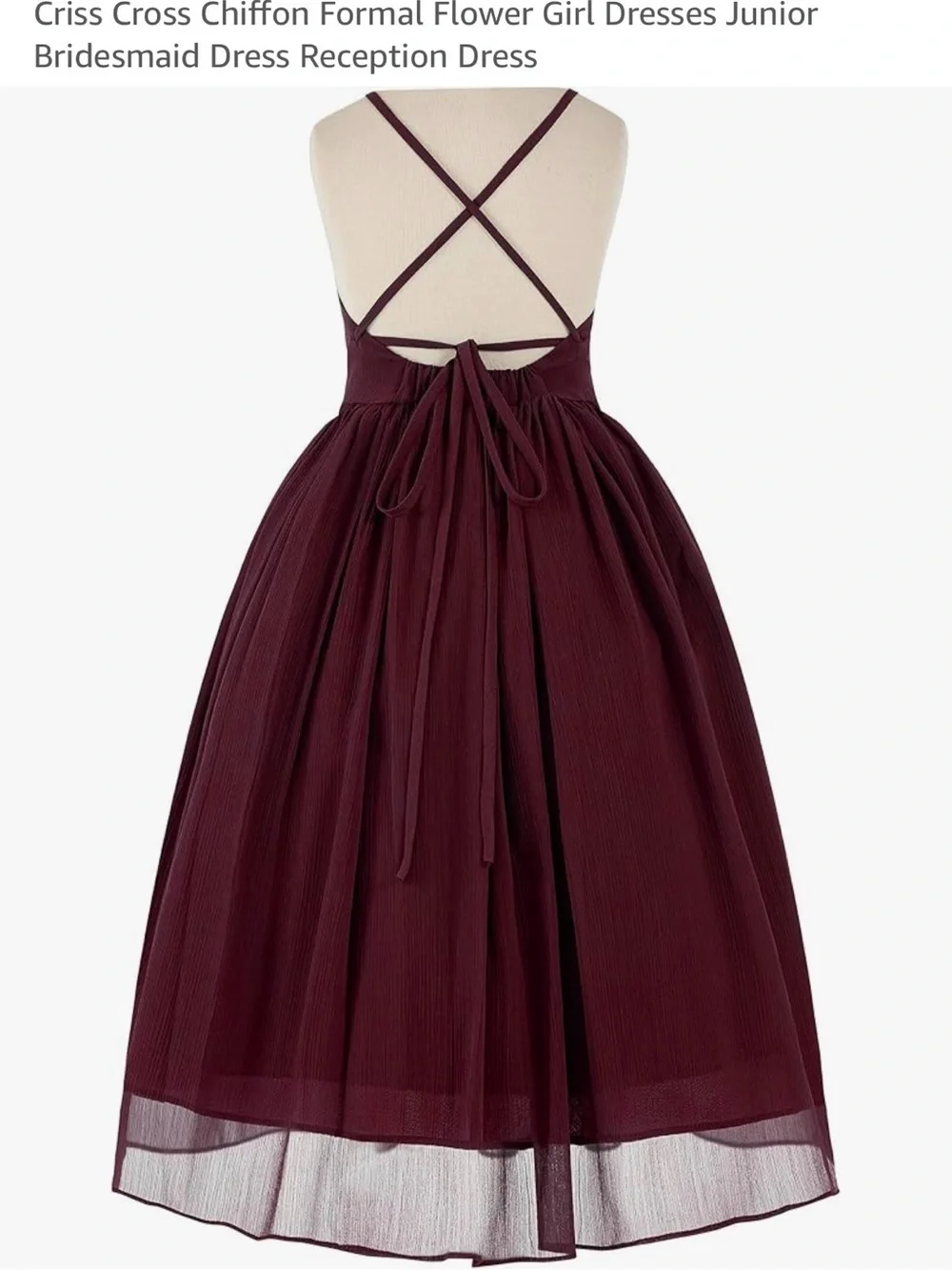 Amazon Girls' Burgundy Spaghetti-Strap Tulle Dress